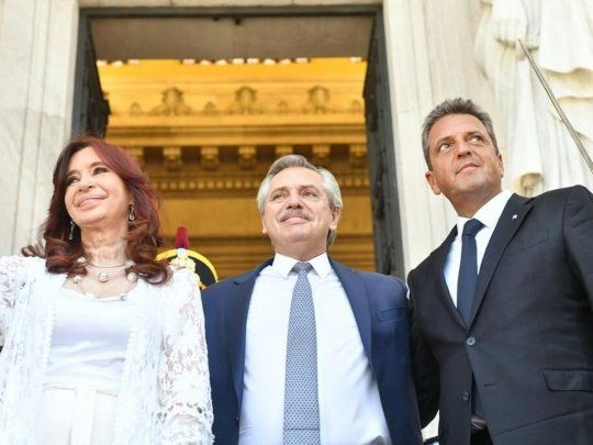 Cristina Fernández de Kirchner, Alberto Fernández y Sergio Massa. 