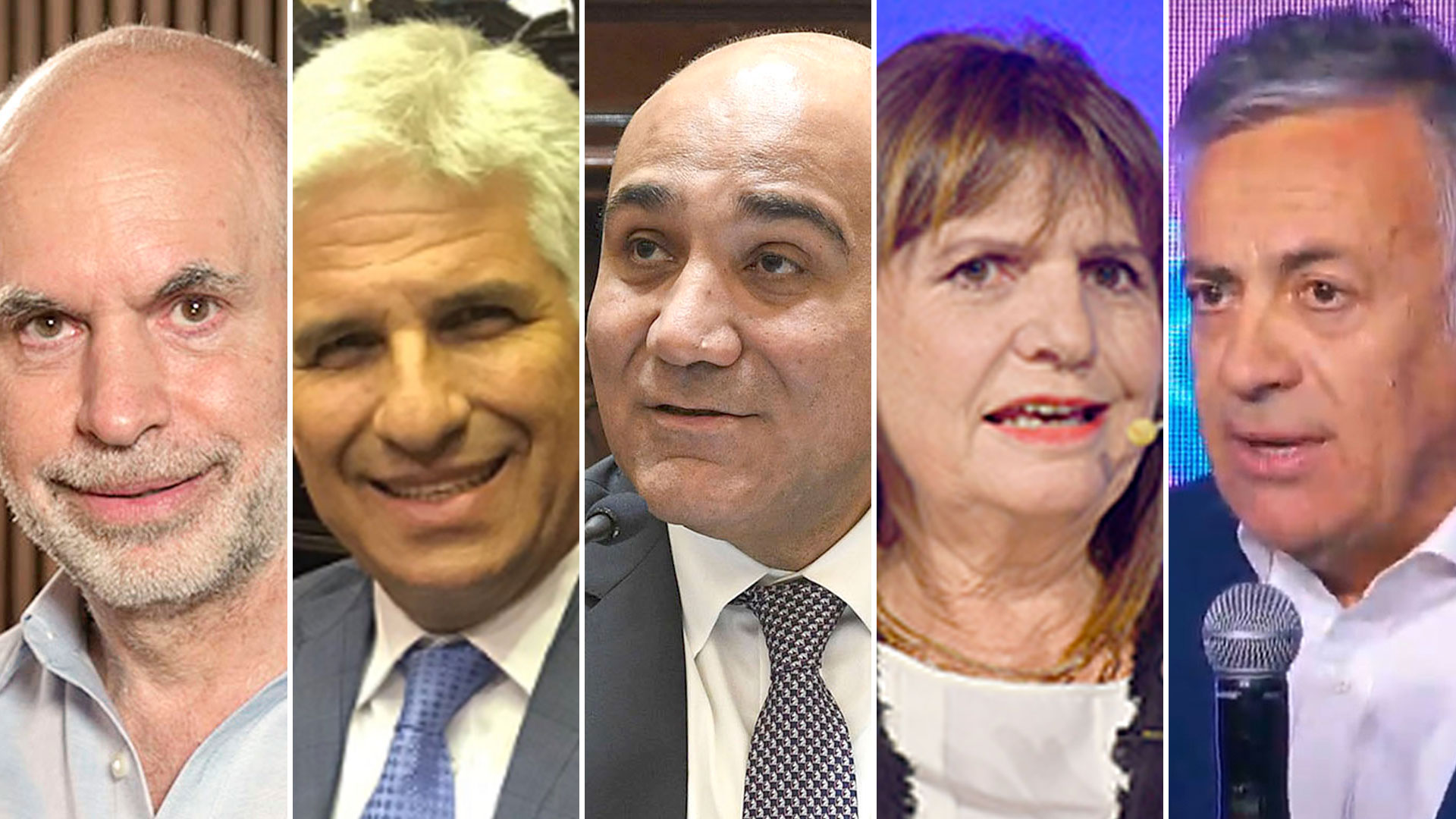Rodríguez Larreta, el puntano Claudio Poggi, Juan Manzur, Alfredo Cornejo y Patricia Bullrich.