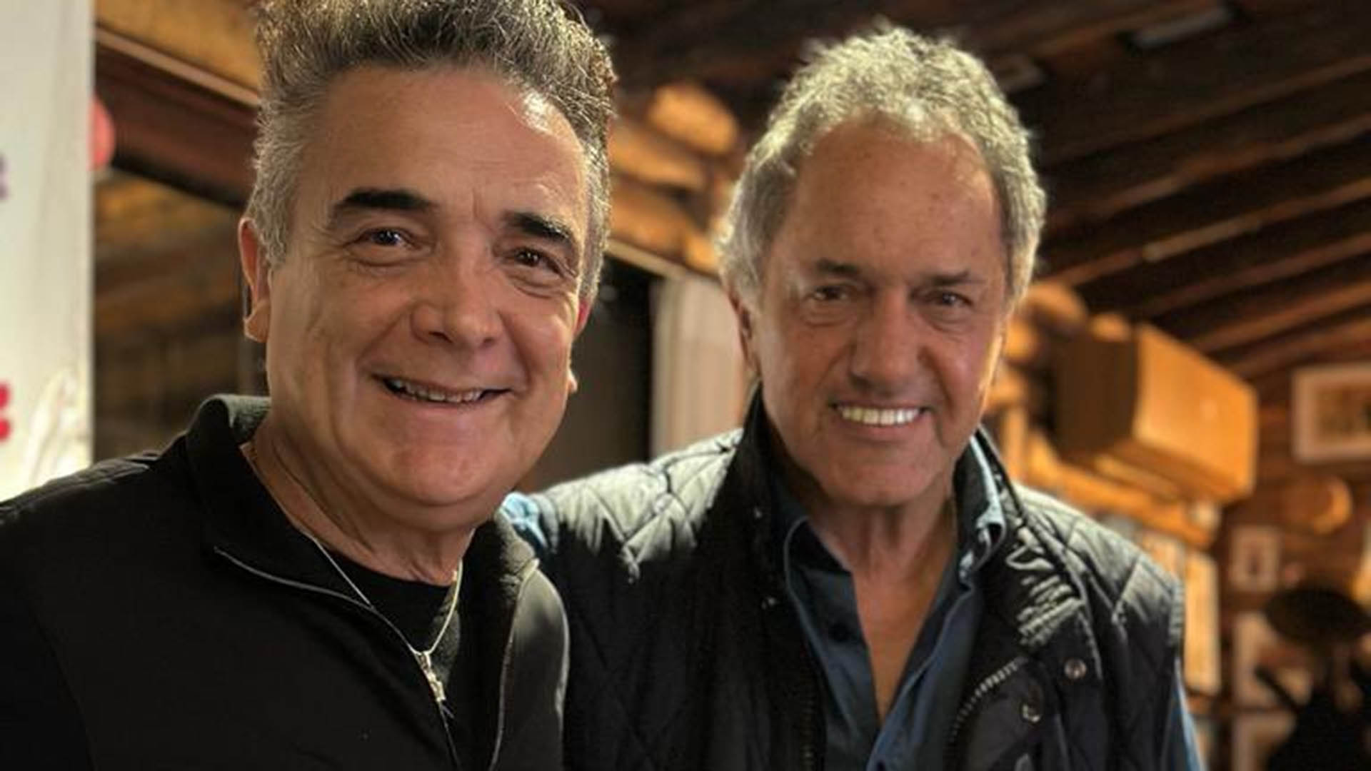 Nito Artaza y Daniel Scioli en la cena que compartieron el fin de semana en la casa del precandidato a presidente