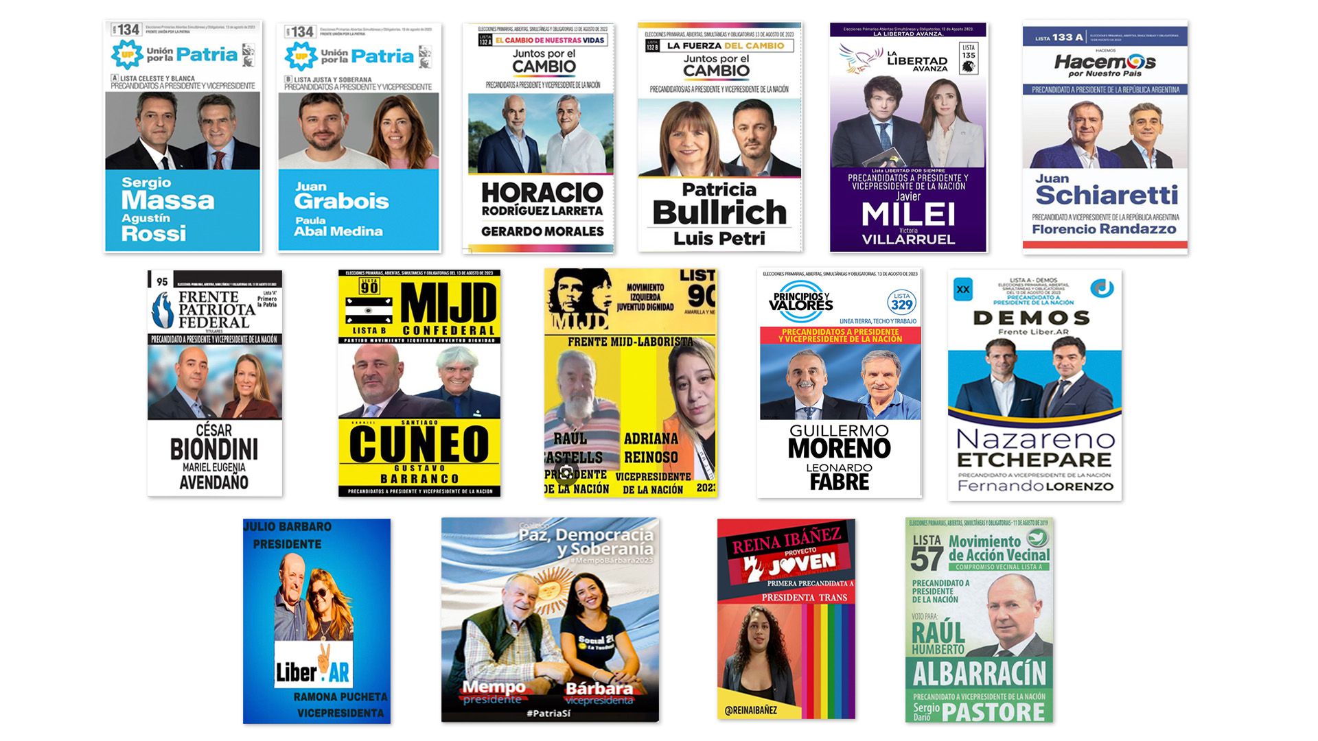 27 fórmulas competirán en las PASO