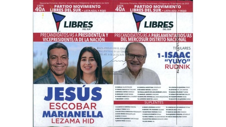 Boleta de Libres del Sur
