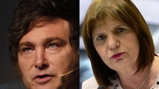Los precandidatos a presidente Javier Milei y Patricia Bullrich. 