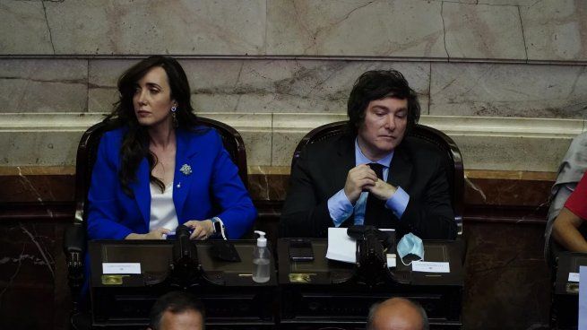 Victoria Villarruel y Javier Milei, la fórmula libertaria en la Cámara de Diputados.